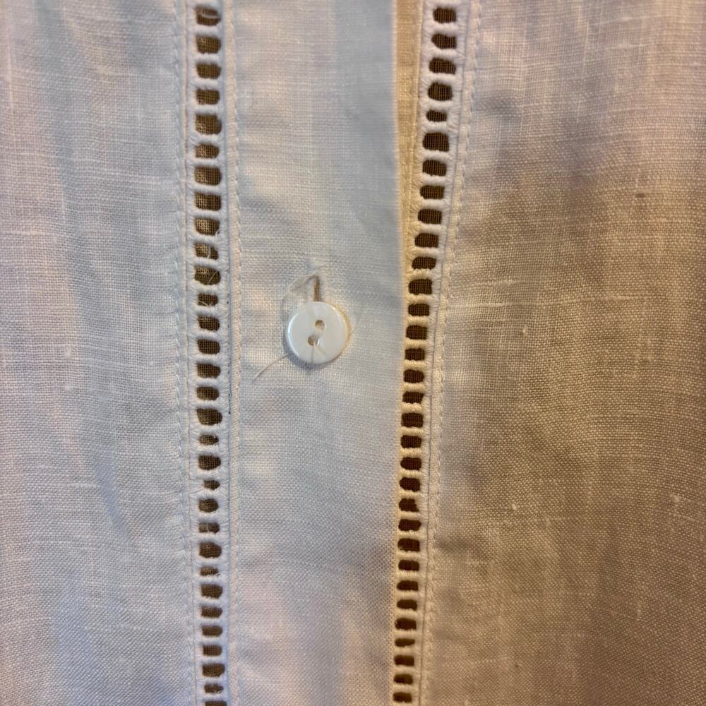 Liz Claiborne White 100% Linen Ladder Lace Tunic Blouse - Size 1XL - Picture 12 of 12